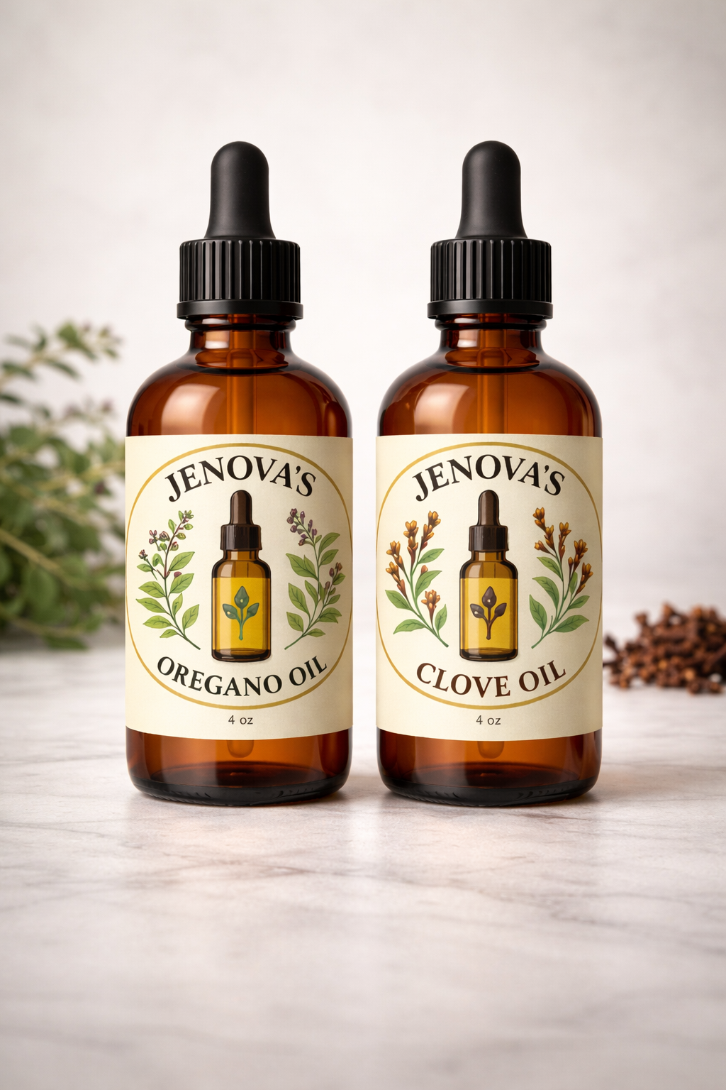 Jenova's Oregano and Clove Oils